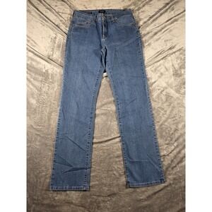 NYDJ Marilyn Straight Leg Lift Tuck Blue Stretch Jeans Womens 10 30x32